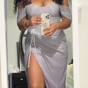 Jluxlabel grape VV bustier bodysuit & skirt set